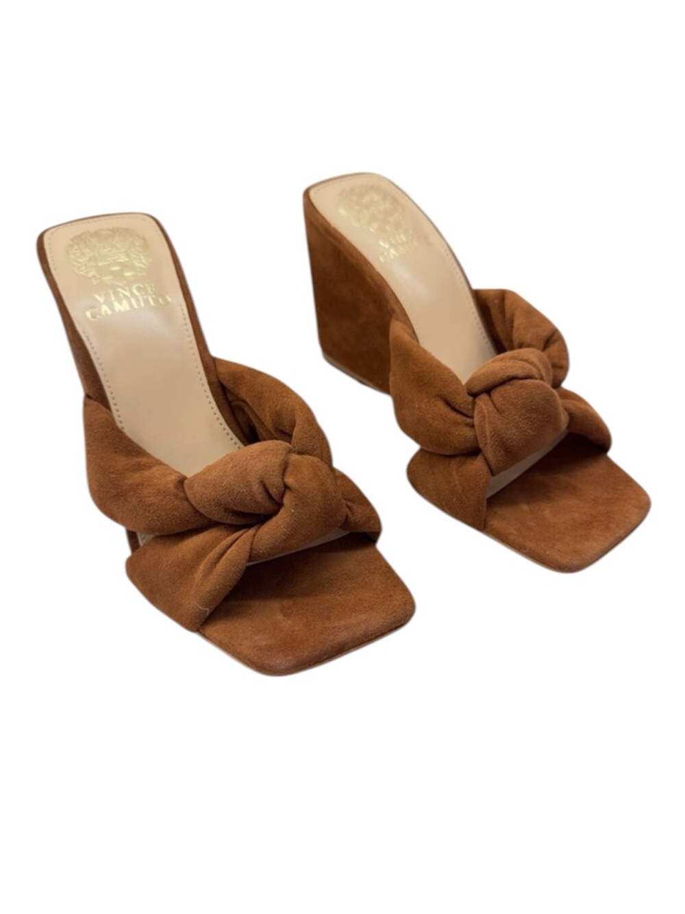 Vince Camuto Rennaya Wedge Sandal in Warm Caramel
